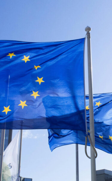 European flags at La Défense in Paris