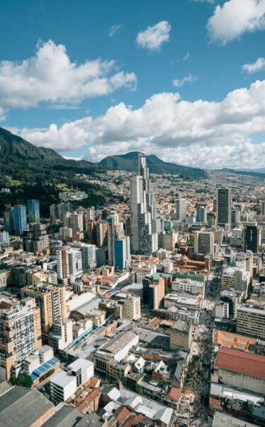 City of urban Bogota with high rise buildings, Colombia