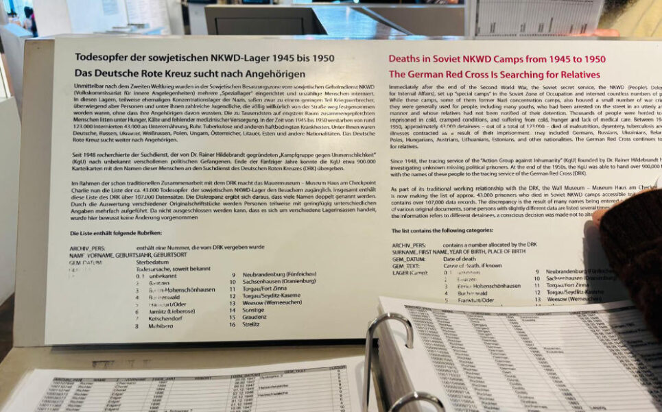 Lista de desaparecidos despues de los campos de concentración