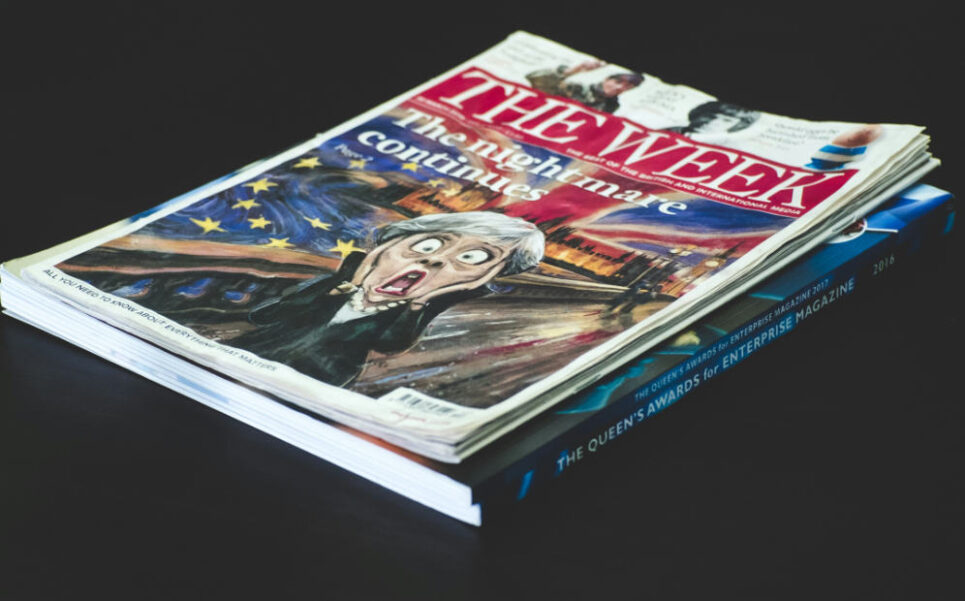 Brexit. Theresa May caricature. The Week magazine front cover sums up the whole Brexit process. U.K politics at it's finest.