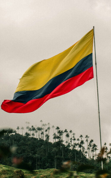 Bandera de Colombia Valle del Cocora, Salento, Quindio, Colombia