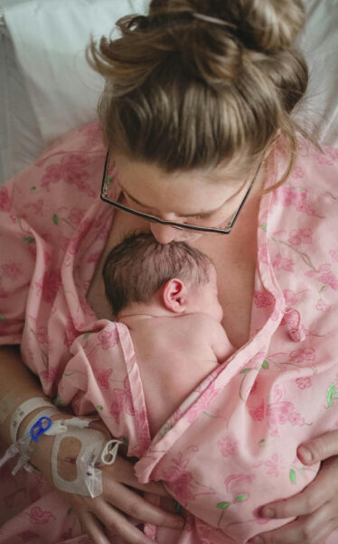 woman and new born baby